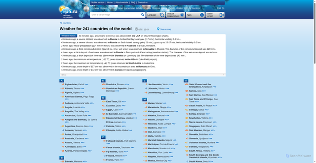 Security scan screenshot of https://rp5.ru