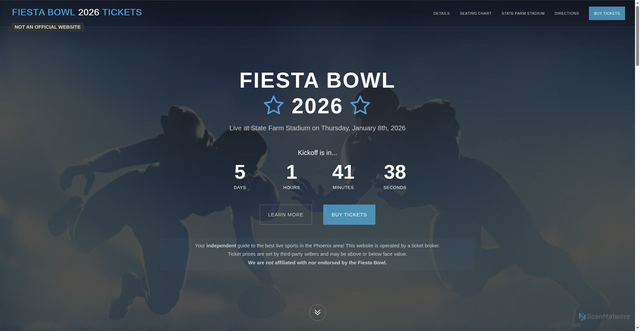 Security scan screenshot of https://www.fiestabowl2025.com/