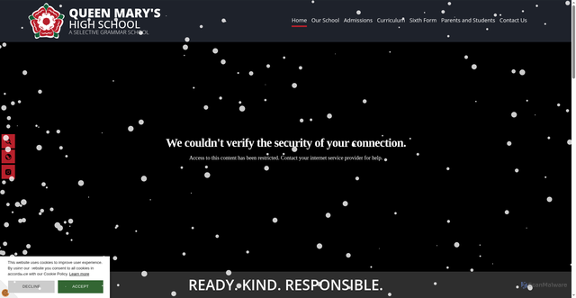 Security scan screenshot of https://www.qmhs.org.uk/