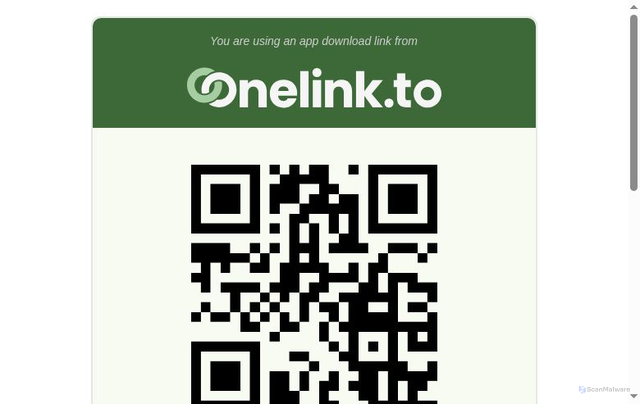 Security scan screenshot of https://onelink.to/g5e2pq
