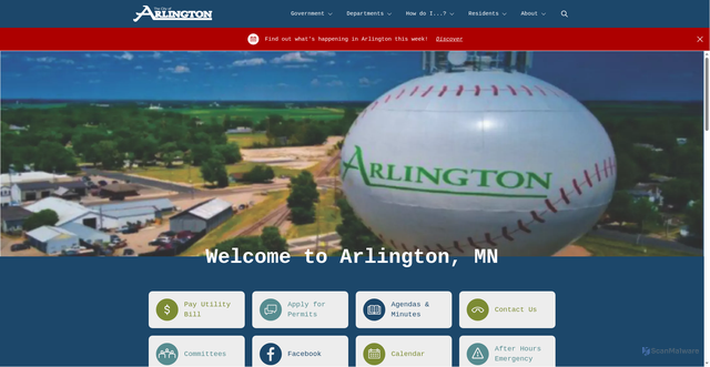Security scan screenshot of https://arlingtonmn.gov/