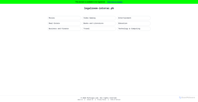 Security scan screenshot of legalzoom-interac.ph