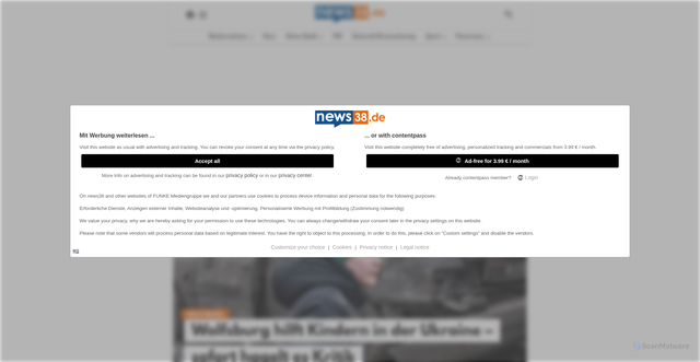 Security scan screenshot of https://news38.de