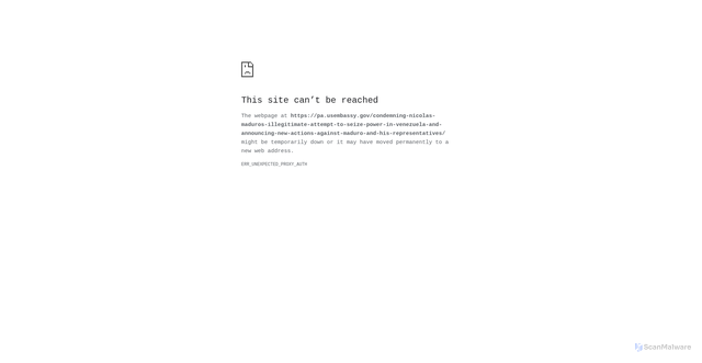 Security scan screenshot of https://pa.usembassy.gov/condemning-nicolas-maduros-illegitimate-attempt-to-seize-power-in-venezuela-and-announcing-new-actions-against-maduro-and-his-representatives/