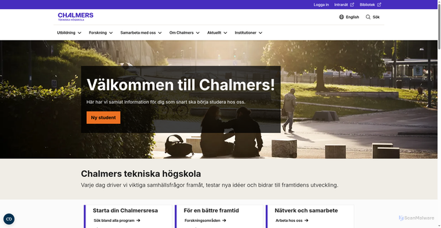 Security scan screenshot of https://chalmers.se