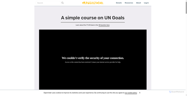 Security scan screenshot of https://www.gapminder.org