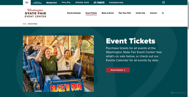 Security scan screenshot of https://www.thefair.com/events-tickets/