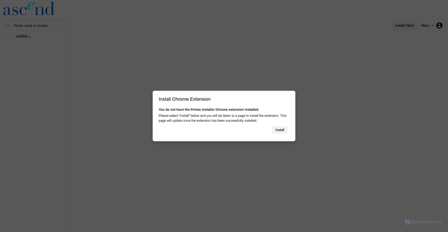 Security scan screenshot of https://ascendlearning.printercloud.com