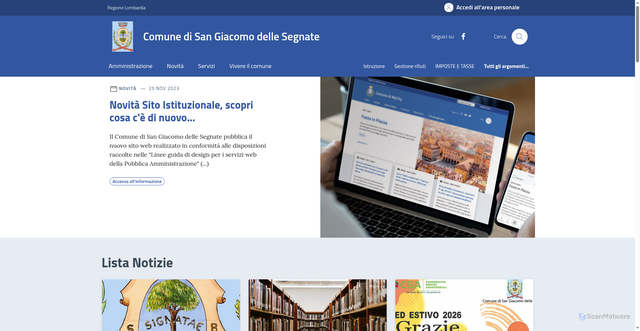 Security scan screenshot of https://www.comune.san-giacomo-delle-segnate.mn.it