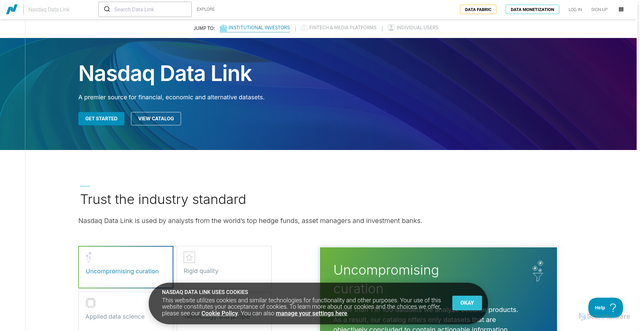 Security scan screenshot of https://data.nasdaq.com/