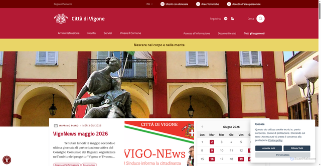 Security scan screenshot of https://www.comune.vigone.to.it