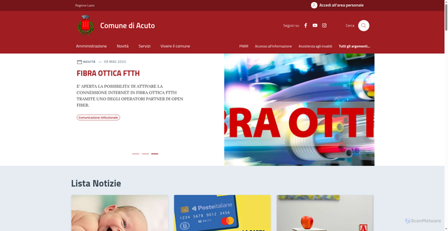 Security scan screenshot of https://comune.acuto.fr.it/