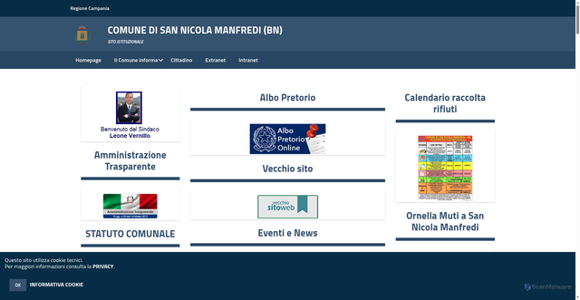 Security scan screenshot of https://www.comune.sannicolamanfredi.bn.it
