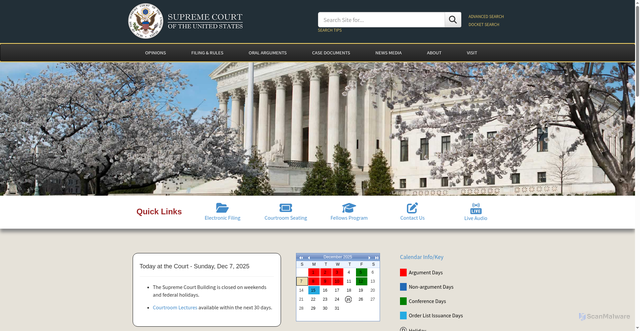 Security scan screenshot of https://www.supremecourt.gov/
