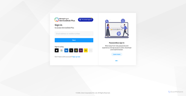 Security scan screenshot of https://csdp.manageengine.com