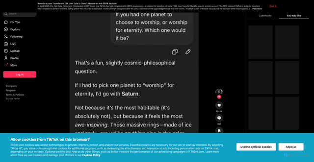 Security scan screenshot of https://vt.tiktok.com/ZS9c687pa/