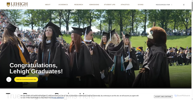 Security scan screenshot of https://www.lehigh.edu