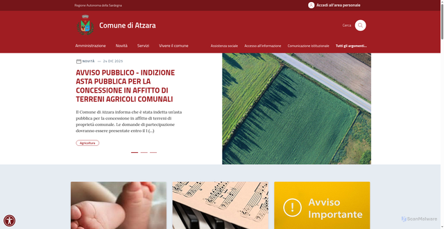 Security scan screenshot of https://comune.atzara.nu.it/