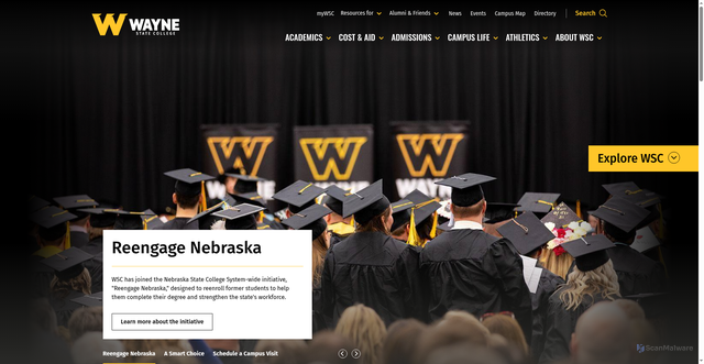 Security scan screenshot of https://www.wsc.edu/