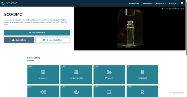 Security scan screenshot of https://bco-dmo.org