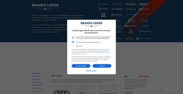 Security scan screenshot of https://brandslogos.com