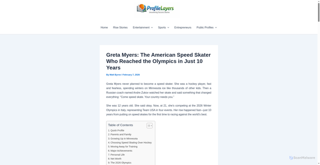Security scan screenshot of https://profilelayers.com/greta-myers/