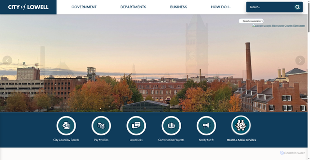 Security scan screenshot of https://www.lowellma.gov/