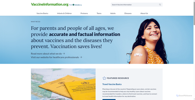 Security scan screenshot of https://www.vaccineinformation.org/