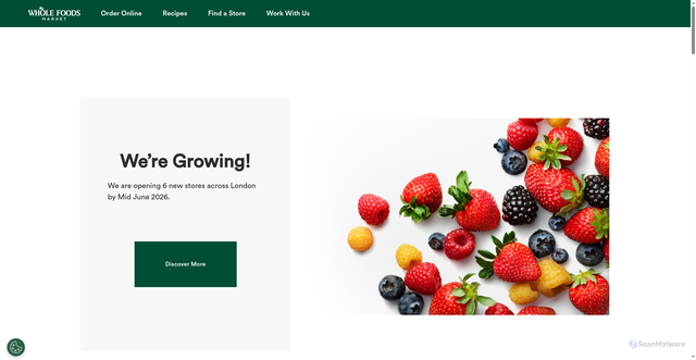 Security scan screenshot of https://www.wholefoodsmarket.co.uk