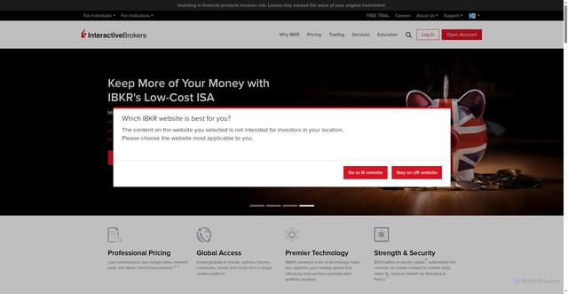 Security scan screenshot of https://www.interactivebrokers.co.uk/