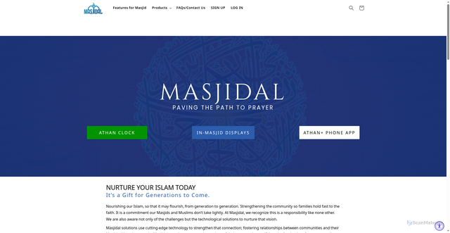 Security scan screenshot of https://masjidal.com
