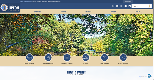 Security scan screenshot of https://uptonma.gov/