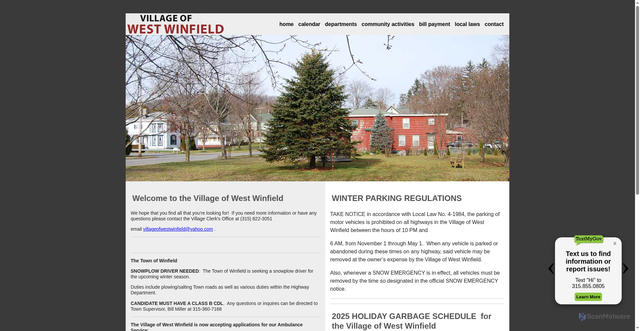 Security scan screenshot of https://westwinfieldny.gov/