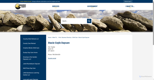 Security scan screenshot of https://www.wbcounty.org/1617/Stacie-Coyle-Daycare