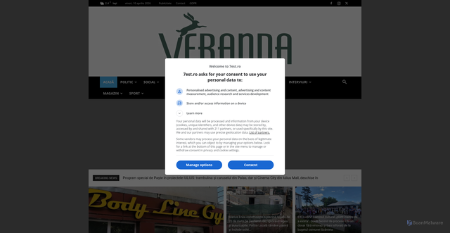 Security scan screenshot of https://www.7est.ro