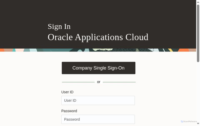 Security scan screenshot of https://eguq.fa.us2.oraclecloud.com/fscmUI/faces/FuseWelcome