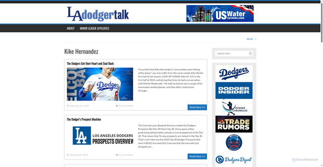 Security scan screenshot of https://ladodgertalk.com/tag/kike-hernandez/