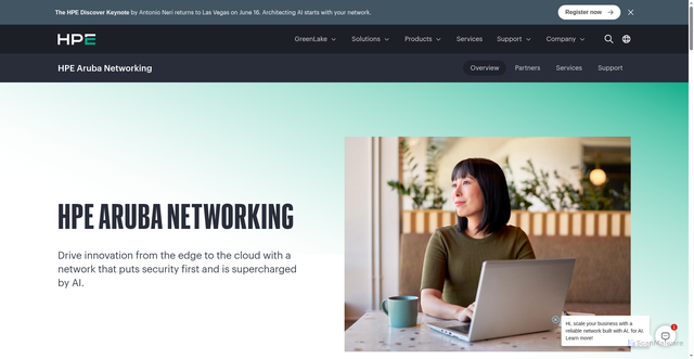 Security scan screenshot of https://www.arubanetworks.com