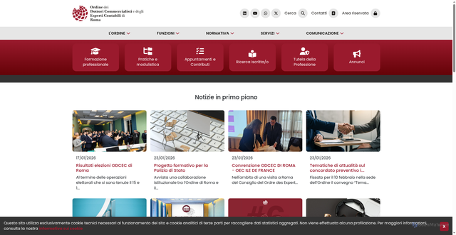 Security scan screenshot of https://www.odcec.roma.it/