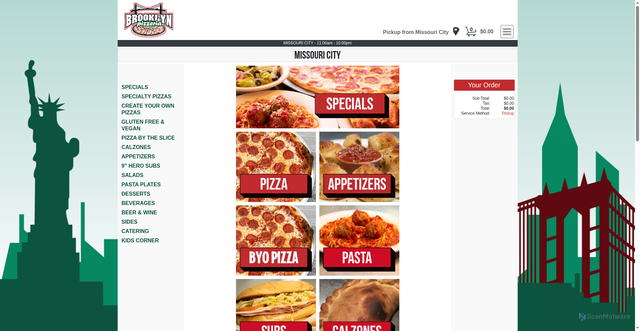 Security scan screenshot of https://secure.bkpizzeria.com/LandingPage