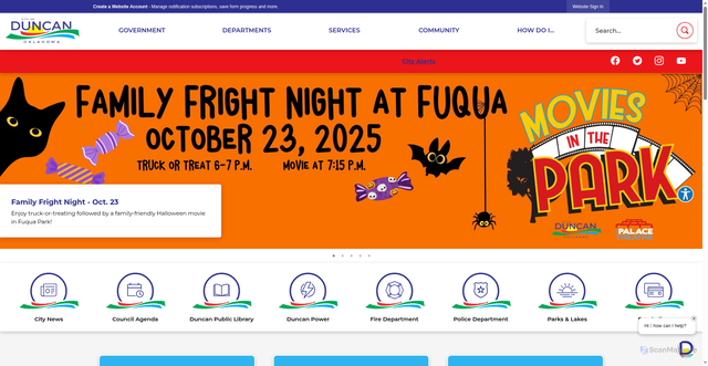 Security scan screenshot of https://duncanok.gov/