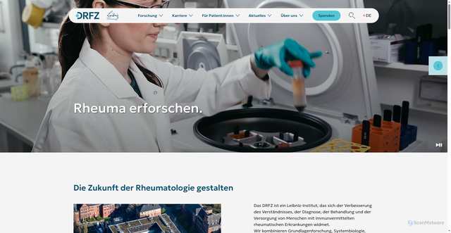 Security scan screenshot of http://www.drfz.de