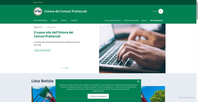 Security scan screenshot of https://unionepratiarcati.it/