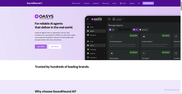 Security scan screenshot of https://houndify.com