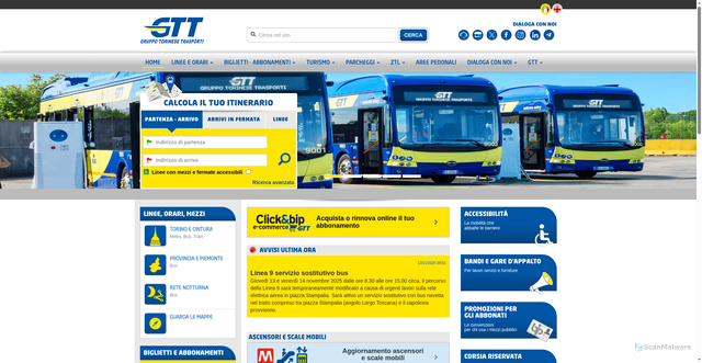 Security scan screenshot of https://www.gtt.to.it/