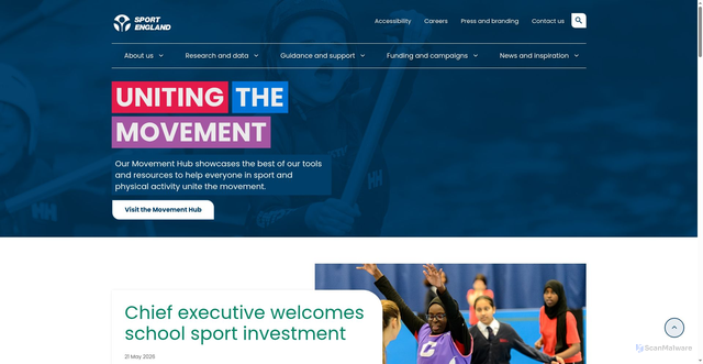 Security scan screenshot of https://sportengland.org