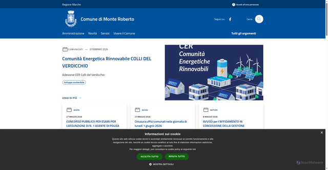 Security scan screenshot of https://www.comune.monteroberto.an.it