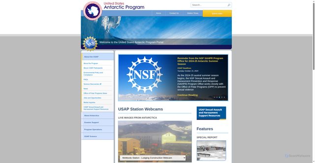 Security scan screenshot of https://www.usap.gov/