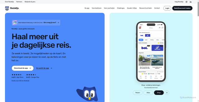 Security scan screenshot of https://reiswijs.nu