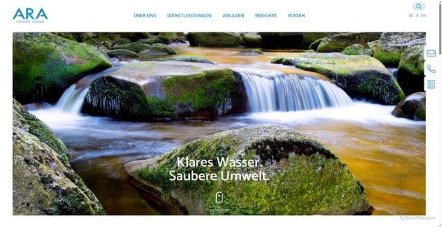 Security scan screenshot of https://www.arapustertal.it/de